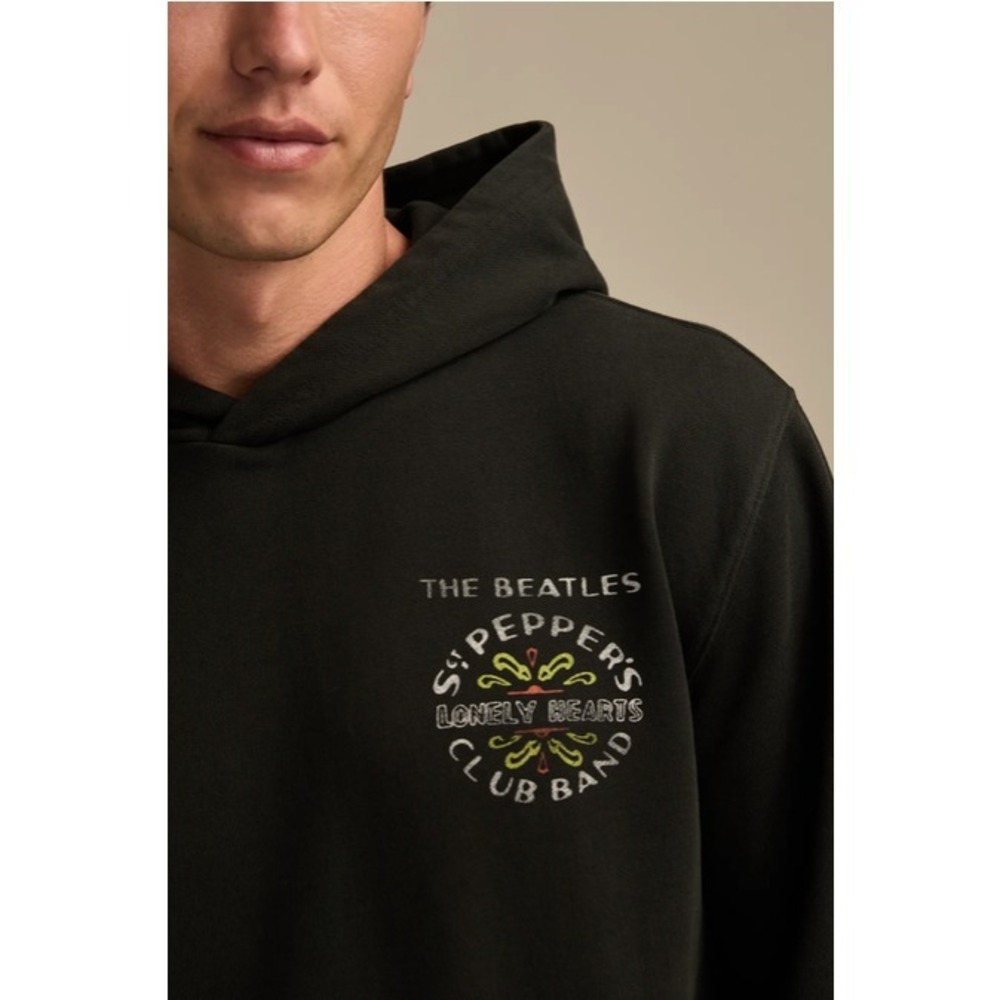 Lucky Brand The Beatles Sgt Pepper Hoodie Sweatshirt Men's XL Black Graphic